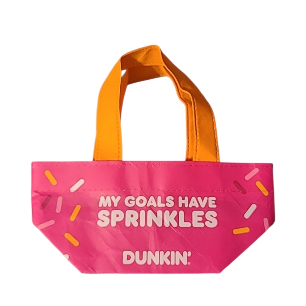 Dunkin Donuts "My Goals Have Sprinkles" Mini Tote Bag